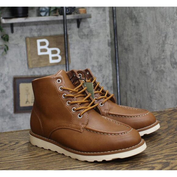 Goodfellow & Co Mens Niles Mock Toe Boots 90971861 Cognac Brown 7 - Picture 1 of 9